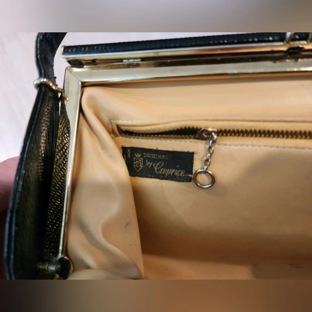 Vintage & Rare Original by Caprice Genuine Embossed Leather Satchel Lux Handbag - Picture 6 of 13